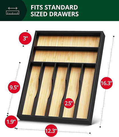 ROYAL CRAFT WOOD Luxury Bamboo Kitchen Drawer Organizer - Image 3
