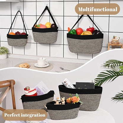 Hanging Basket, 3-Tier Woven Wall Basket - Image 5