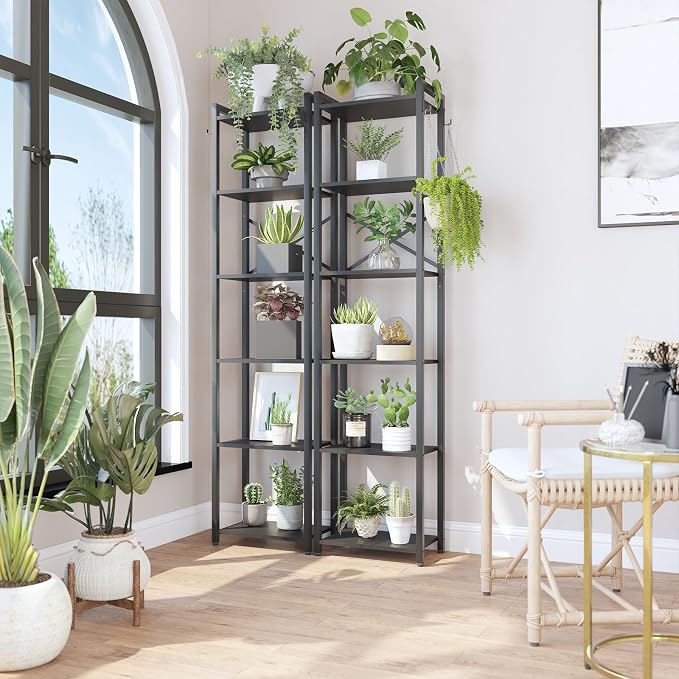 YMYNY Bookshelf, 6-Tier Ladder Shelf Organizer, Narrow Shelving Unit, Corner - Image 6