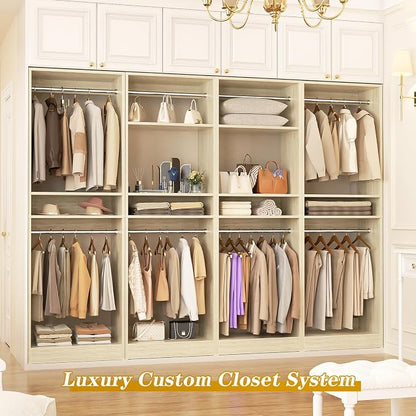 Unikito 100” Closet System, 8.3FT Wood Closet Storage Organizer - Image 6