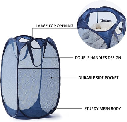 TECHMILLY Collapsible Mesh Pop Up Laundry Hamper - Image 3