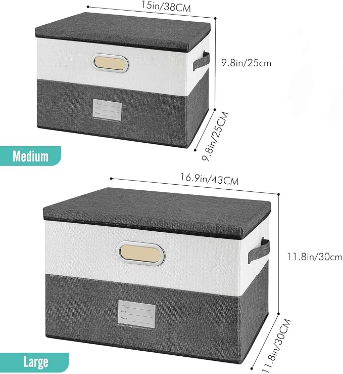Large Linen Fabric Foldable Storage Bins - Image 4
