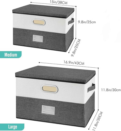 Large Linen Fabric Foldable Storage Bins - Image 4