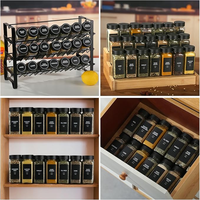 48 Glass Spice Jars with Labels, Spice Jar Set, 4oz Spice Containers, Seasoning - Image 6