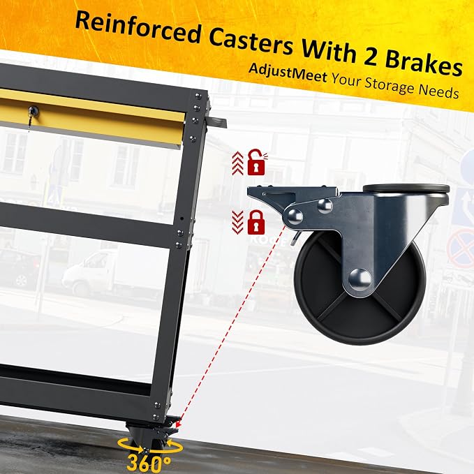 3 Tier Rolling Tool Cart on Wheels, Heavy Duty Utility Cart, Work Cart - Image 5