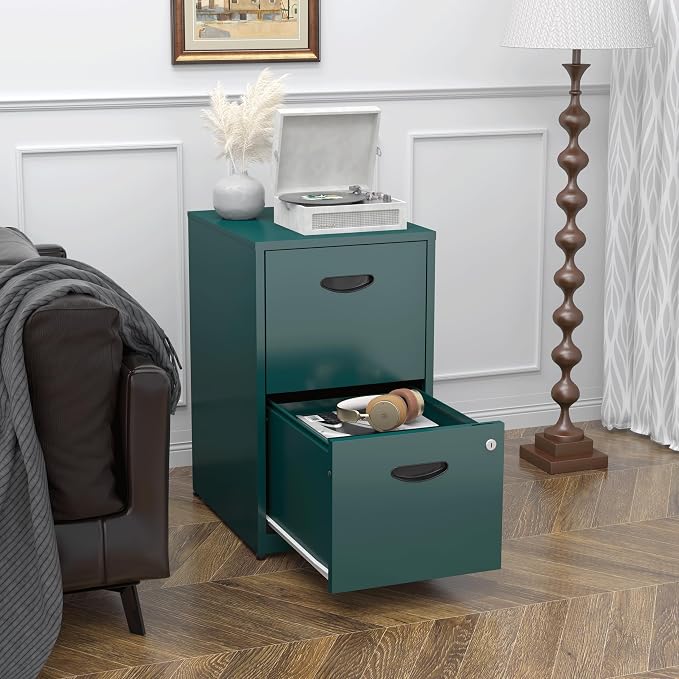 2 Drawer File Cabinet, Metal Two Drawer Vertical File Cabinets - Image 2
