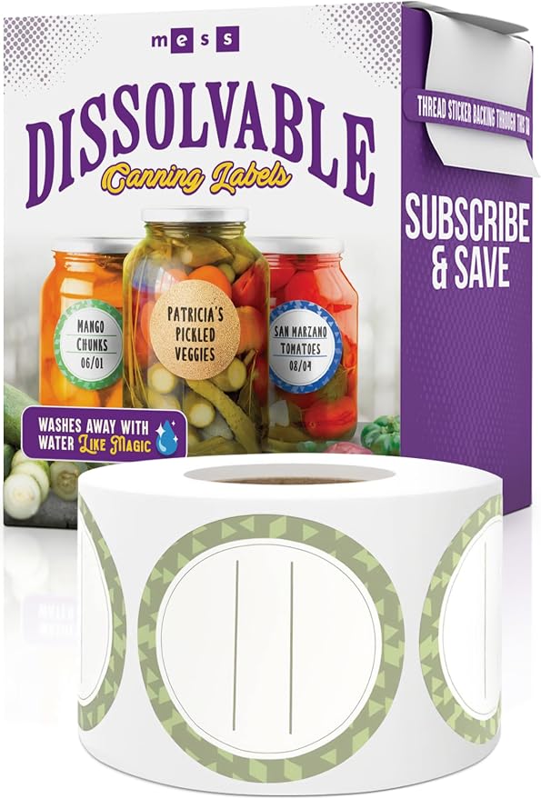 Canning Labels Dissolvable Stickers by MESS