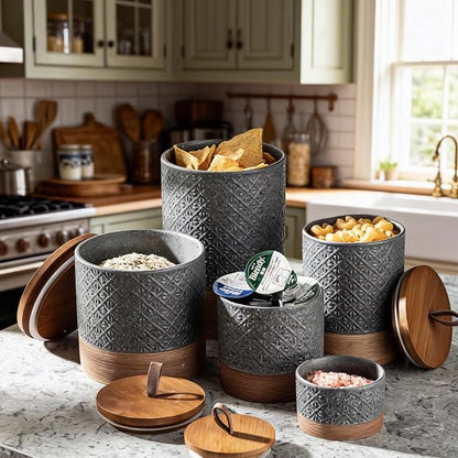 Miamolo Ceramic Jar with Lid Airtight, Coffee Canister Kitchen Food Storage Jars - Image 5