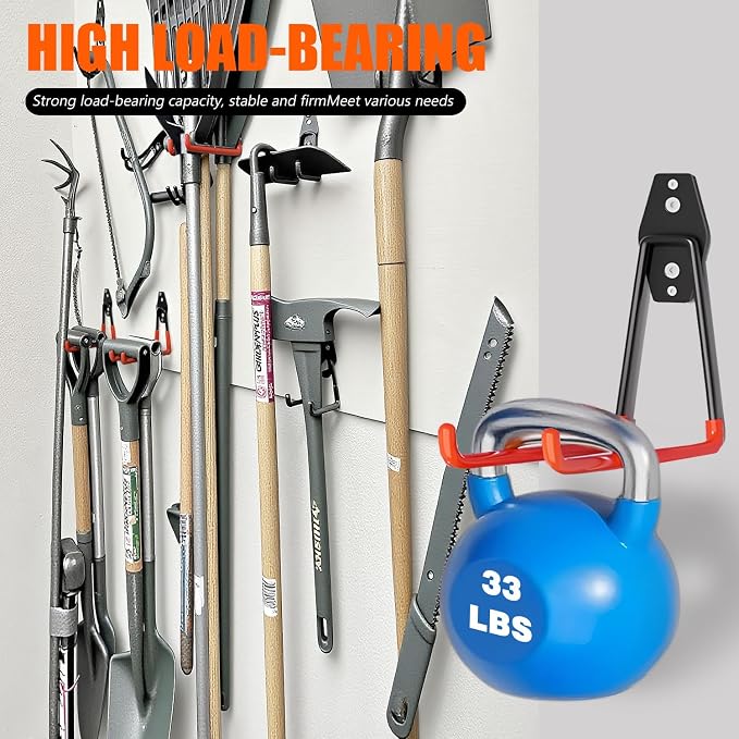 Garage Hooks Heavy Duty，2 Pack Garage Tool Organizer Wall Mount, Utility Steel - Image 4