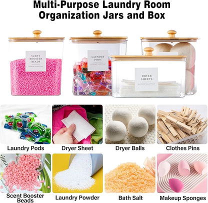 Laundry Room Organization Container, Dryer Sheet Holder Jars - Image 5