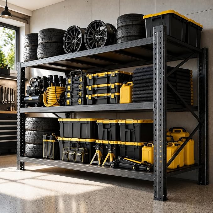 67" W Heavy Duty Garage Shelving, 6000 LBS Metal Storage Shelves by BEESTMUEBLE