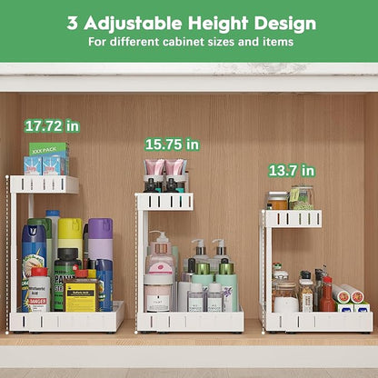 REALINN Under Sink Organizer, 2 Tier Expandable Under Cabinet Organizer - Image 2