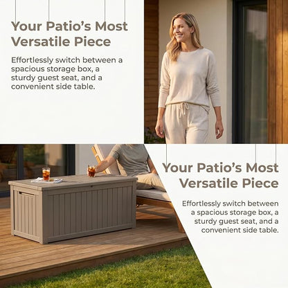 270 Gallon Extra Large Deck Box Outdoor, Resin Storage Box Outdoor Waterproof - Image 11