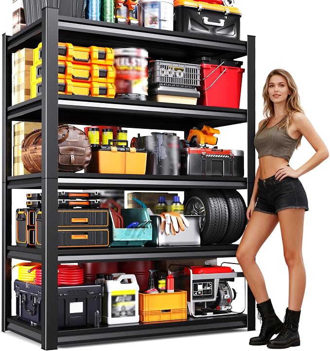 45.7" W Garage Shelving 5T Heavy Duty Storage Shelves, Adjustable Metal by AOAORGG
