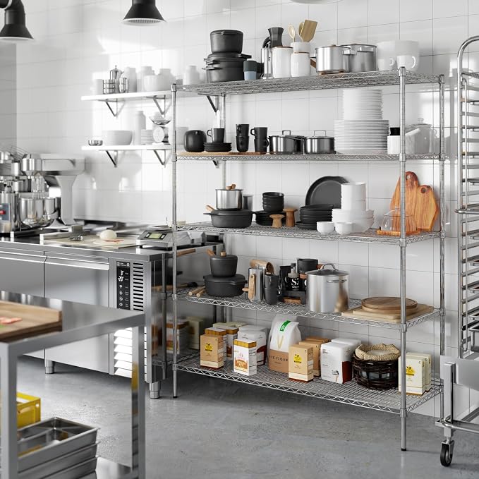 21" Deep x 60" Wide x 74" Height Wire Shelving Kit | 5-Tier | NSF Commercial - Image 6