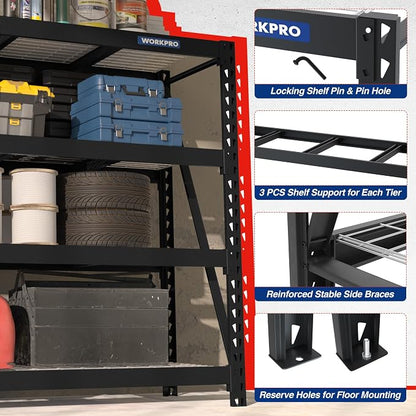 WORKPRO Garage Shelving, 7200 LBS Load, Heavy Duty Metal Shelving - Image 5