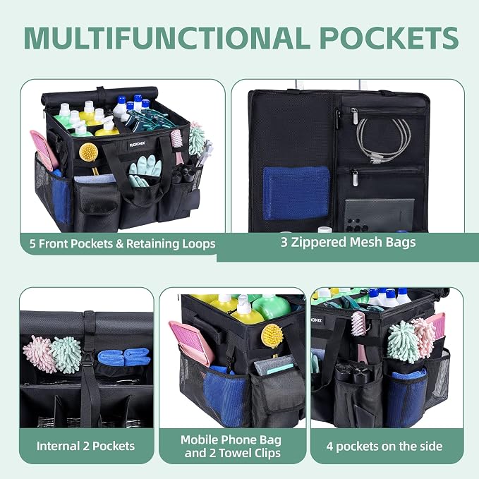 Large Rolling Cleaning Caddy Bag - Image 6