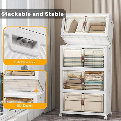 UAMFURI Stackable Storage Bins, 448QT Collapsible Drawers - Image 3