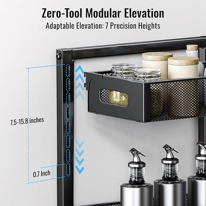 2 Pack Under Sink Organizer and Storage, Metal Under Kitchen Sink Organizer - Image 4