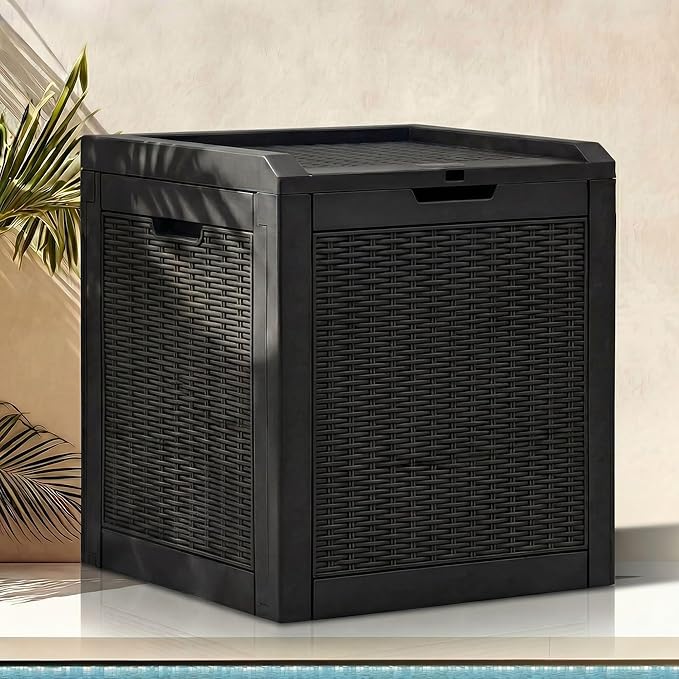 DWVO 32 Gallon Resin Storage Box, Indoor Outdoor Deck Box by DWVO