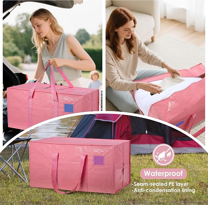 6 Pack Moving Bags with Full-Open Side Zipper, Extra Large 93L Heavy Duty - Image 8