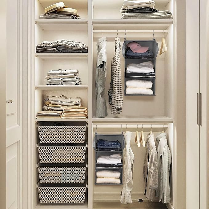 MAX Houser 3 Tier Shelf Hanging Closet Organizer, Closet Hanging Shelf - Image 2