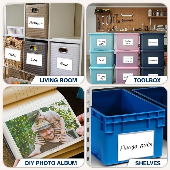 H4D 24 Pack labels for Storage Bins, Waterproof & Removable Labels for Storage - Image 6