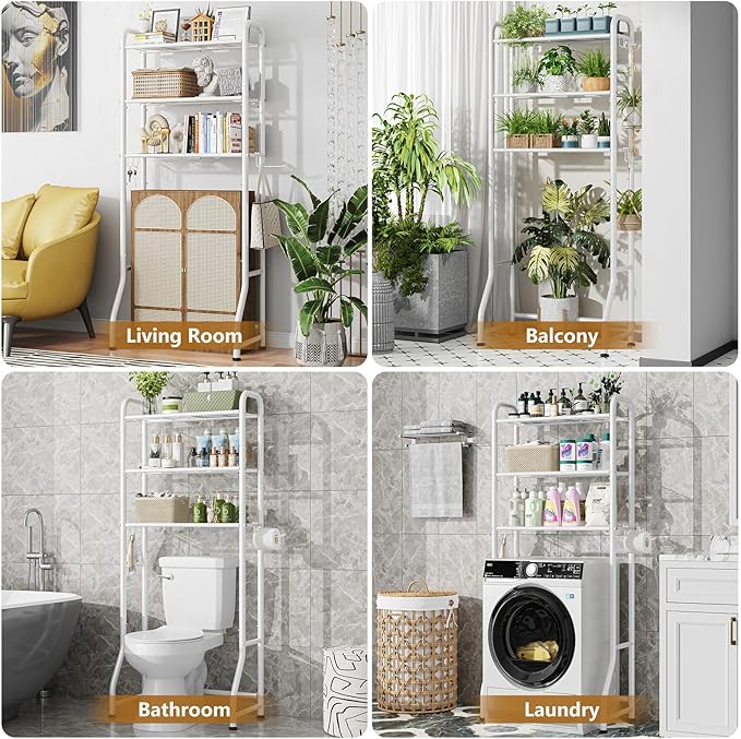 Simple Trending Over The Toilet Storage Rack, Metal 3 Tier Bathroom Organizer - Image 5