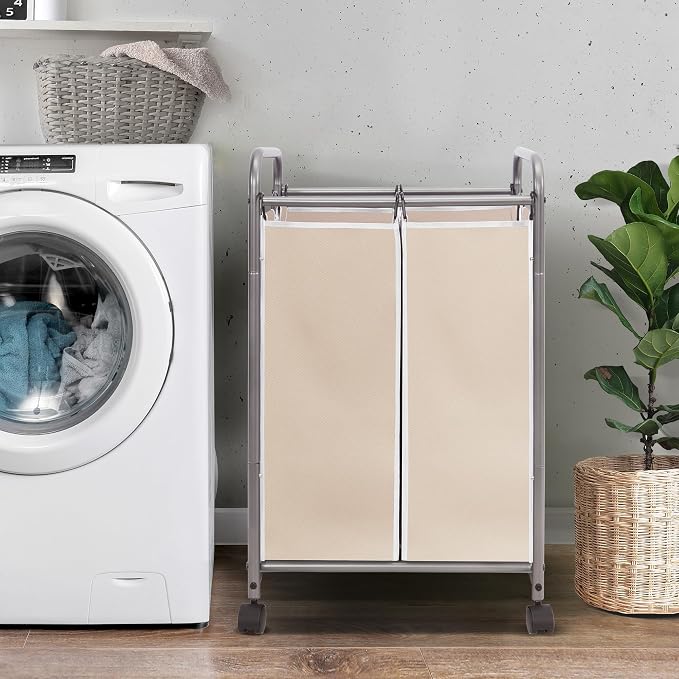 STORAGE MANIAC Laundry Sorter 2 Section, 90 L Gal Laundry Hamper - Image 3