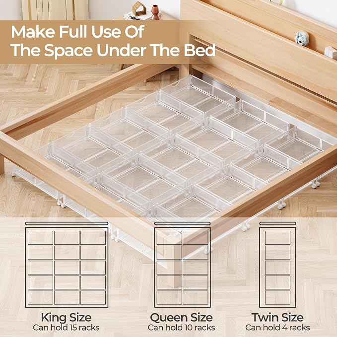 Yecaye Under Bed Storage with Wheels, 2 Pack Under Bed Shoe Storage Organizer - Image 8