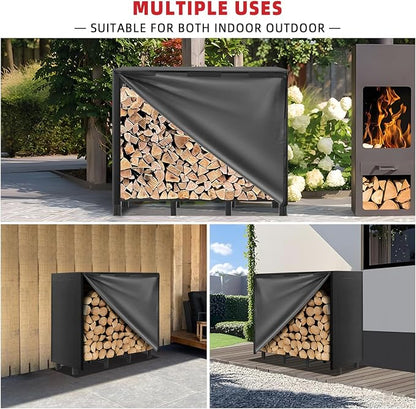 4FT Firewood Rack Outdoor with Cover, Heavy Duty Adjustable Firewood log - Image 4