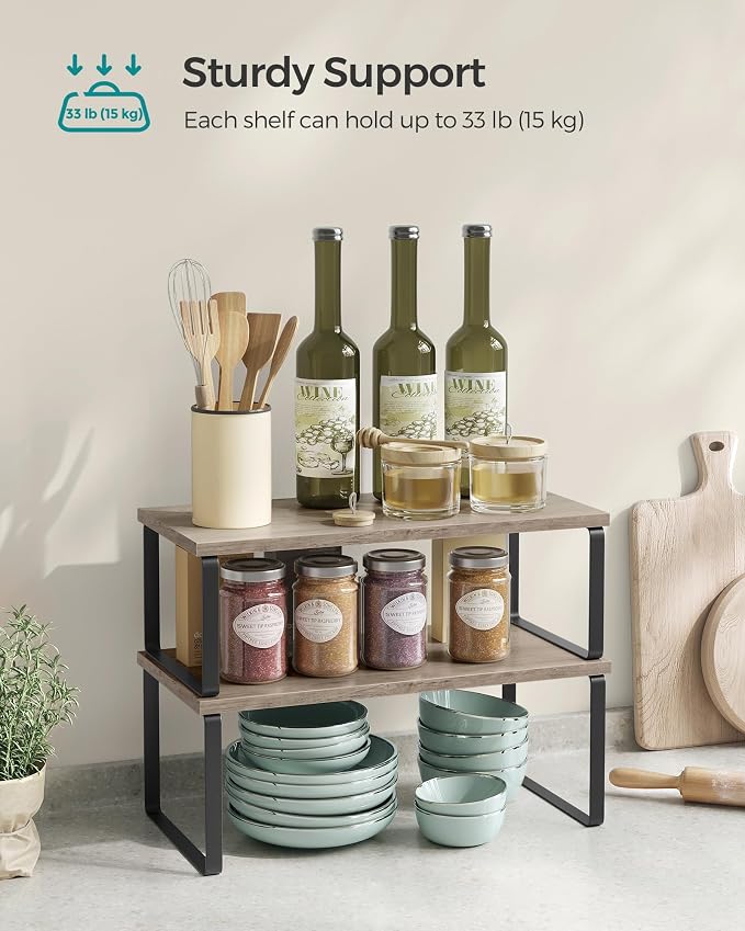SONGMICS Cabinet Organizer Shelf, Kitchen Storage, Spice Rack, Expandable - Image 5
