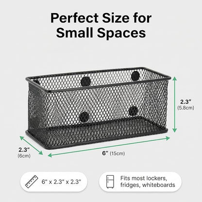 Neudeco Magnetic Locker Organizer, Wire Mesh Storage Baskets, Magnetic Pencil - Image 3