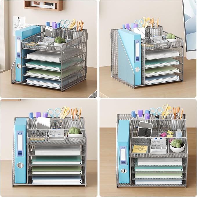 Lavatino 5-Tier Metal Mesh Desk Organizer - Image 5