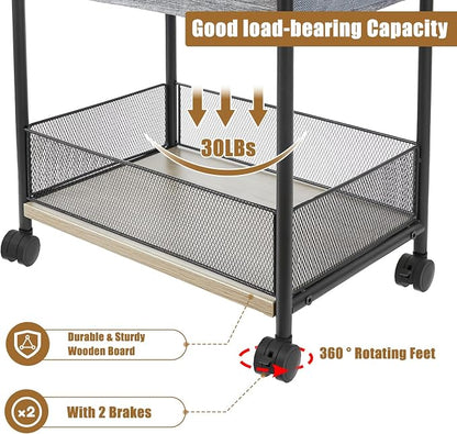 3-Tier Baby Diaper Caddy Organizer and Storage Cart, Mobile Metal Utility Cart - Image 5