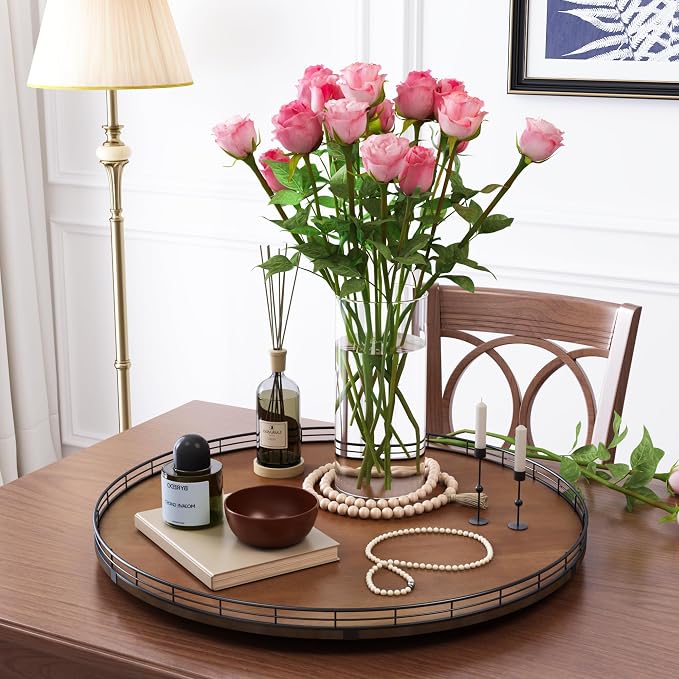 Farmhouse Oak 24" Lazy Susan Turntable Organizer - Image 3