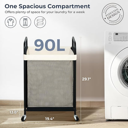 STO STO Laundry Hamper, 90L Rolling Laundry Sorter Cart - Image 5