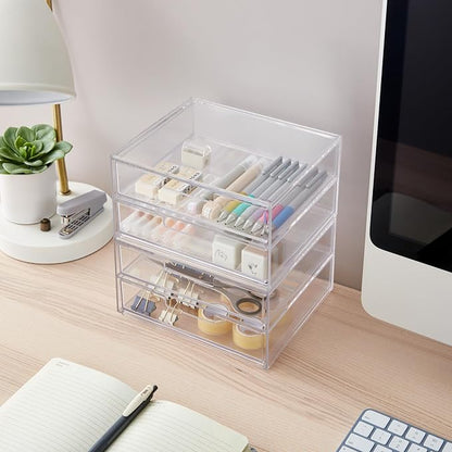 STORi Stackable Desk Drawer Organizer, 4 Wide Drawers - Image 4