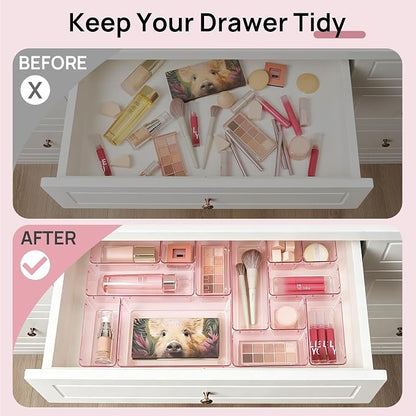 Vtopmart 25 PCS Plastic Drawer Organizers Set, 4-Size Versatile Bathroom and - Image 3