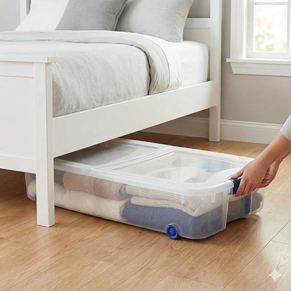 66 Quart Clear Underbed Storage Container, Stackable Bin - Image 5