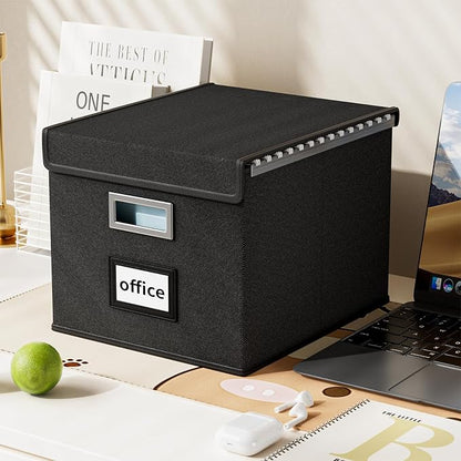 File Organizer Box with Lids, Collapsible File Folder Organizer | File Box with - Image 6