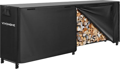 VIVOHOME 8ft Heavy Duty Indoor Outdoor Firewood Storage Log Rack by VIVOHOME