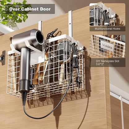 Voldra Hair Dryer Holder Cabinet Door, Adhesive Hair Tool Organizer Wall Mount - Image 4