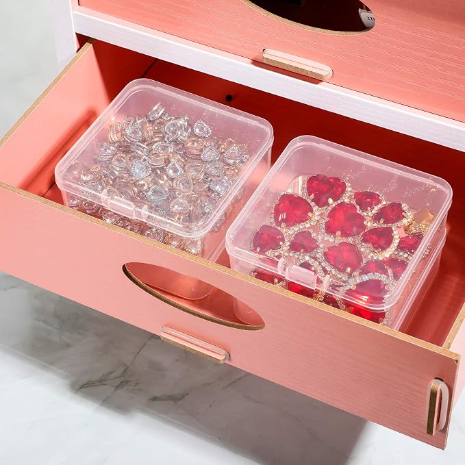 Jetec 6 Pieces Mini Plastic Clear Beads Storage Containers Box - Image 7