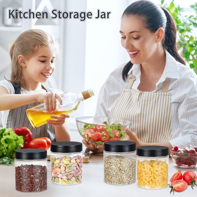 36PCS16OZ Plastic Jars with Screw On Lids, Labels Refillable Empty Round Slime - Image 4