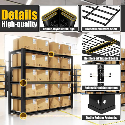 PrimeZone Heavy Duty Garage Shelving 2200 LBS 4 Tier Heavy Duty Storage Shelves - Image 7