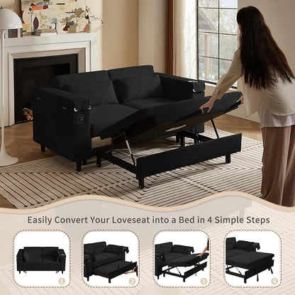 hansones 66" Multi-Functional Pull-Out Sofa Bed - Image 6