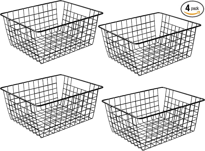 14" Upright Freezer Storage Baskets, Bathroom Organizing by Brightalk