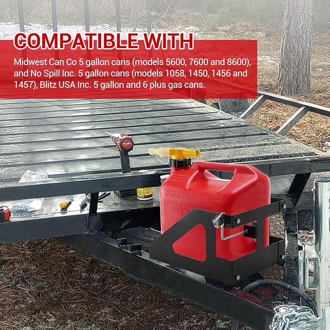 SPARKWHIZ 5 Gallon Trailer Gas Can Holder Rack Compatible - Image 6