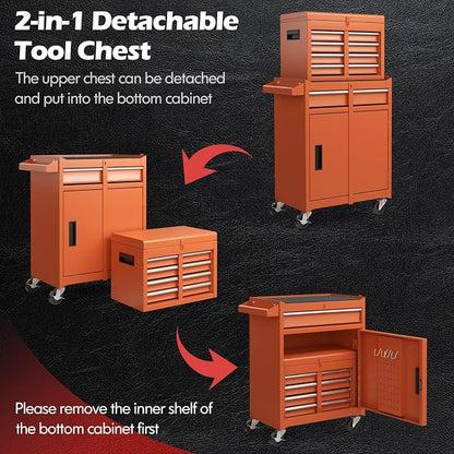 Goplus Tool Chest, 5 Drawers Rolling Tool Cabinet - Image 4